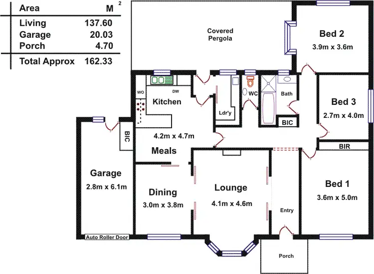 Floorplan of Homely house listing, 15 Surrey Crescent, Lower Mitcham SA 5062