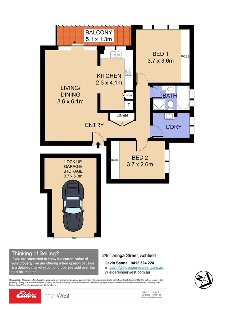 Floorplan of Homely unit listing, 2/9-11 Taringa Street, Ashfield NSW 2131