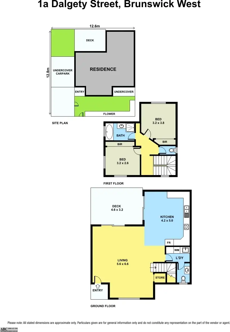 Floorplan of Homely townhouse listing, 1a Dalgety Street, Brunswick West VIC 3055