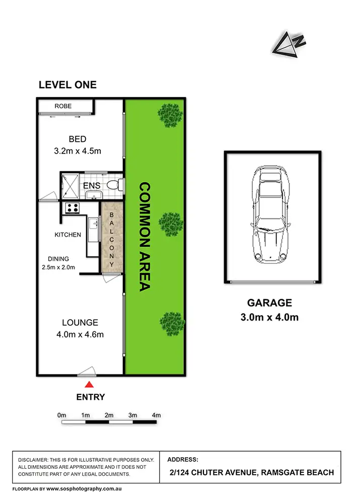 Floorplan of Homely unit listing, 2/124 Chuter Avenue, Ramsgate Beach NSW 2217