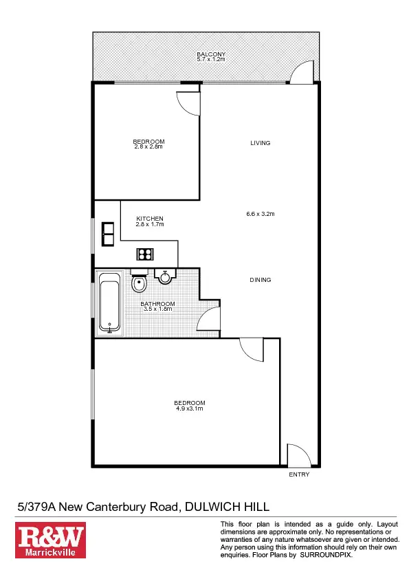 Floorplan of Homely unit listing, 5/379a New Canterbury Road, Dulwich Hill NSW 2203