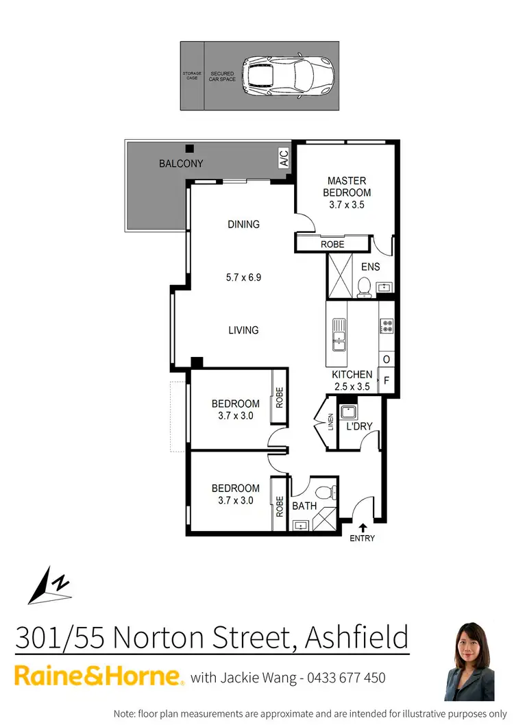 Floorplan of Homely apartment listing, 301/55 Norton Street, Ashfield NSW 2131