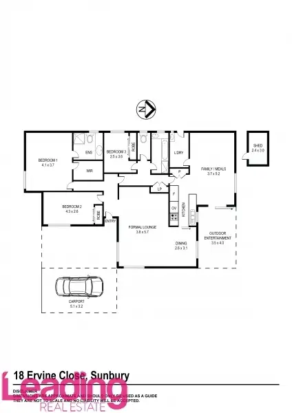 Floorplan of Homely house listing, 18 Ervine Close, Sunbury VIC 3429