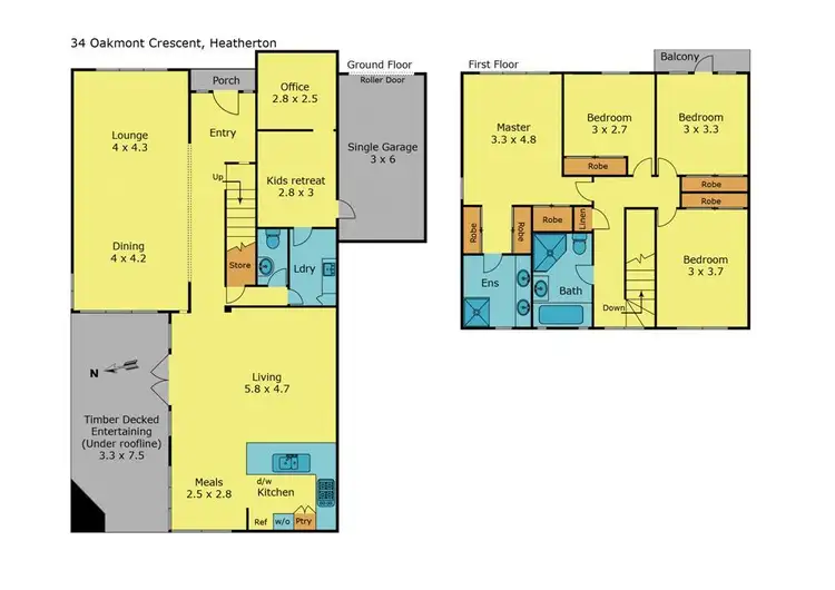 Floorplan of Homely house listing, 34 Oakmont Crescent, Heatherton VIC 3202
