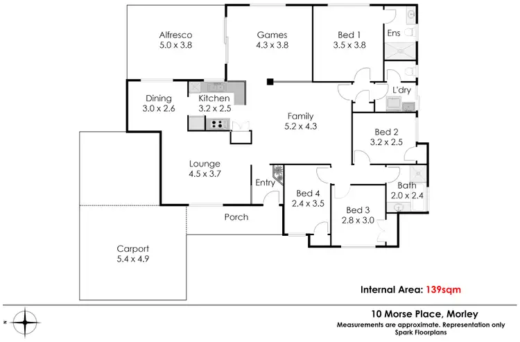 Floorplan of Homely house listing, 10 Morse Pl, Morley WA 6062