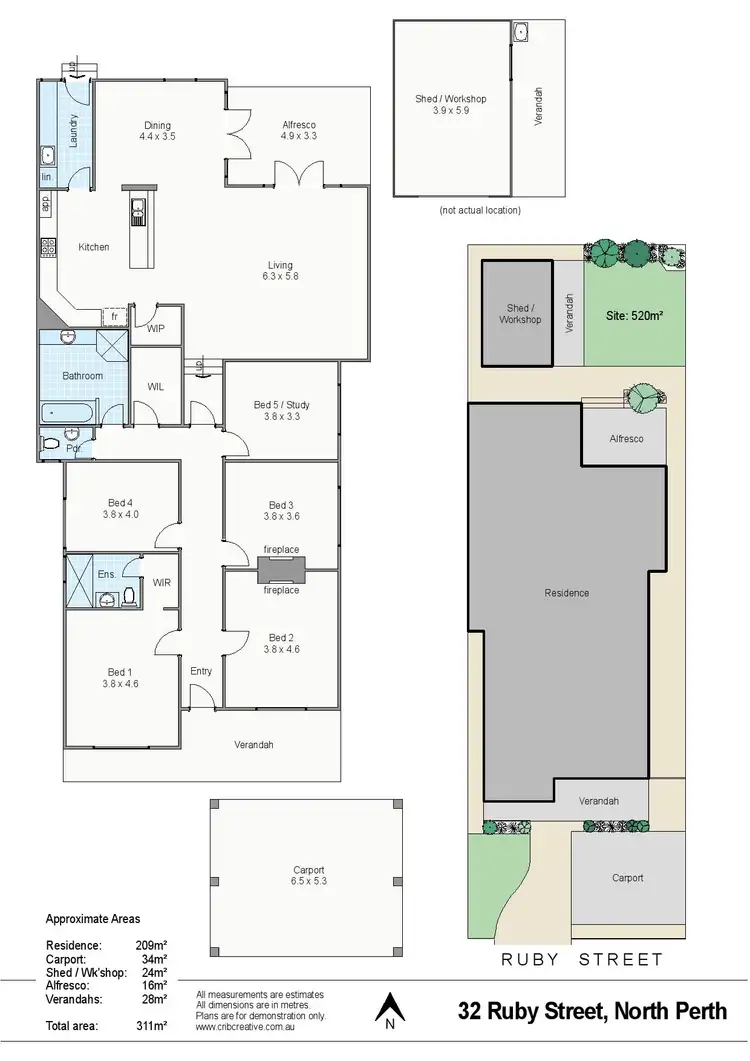 Floorplan of Homely house listing, 32 Ruby Street, North Perth WA 6006