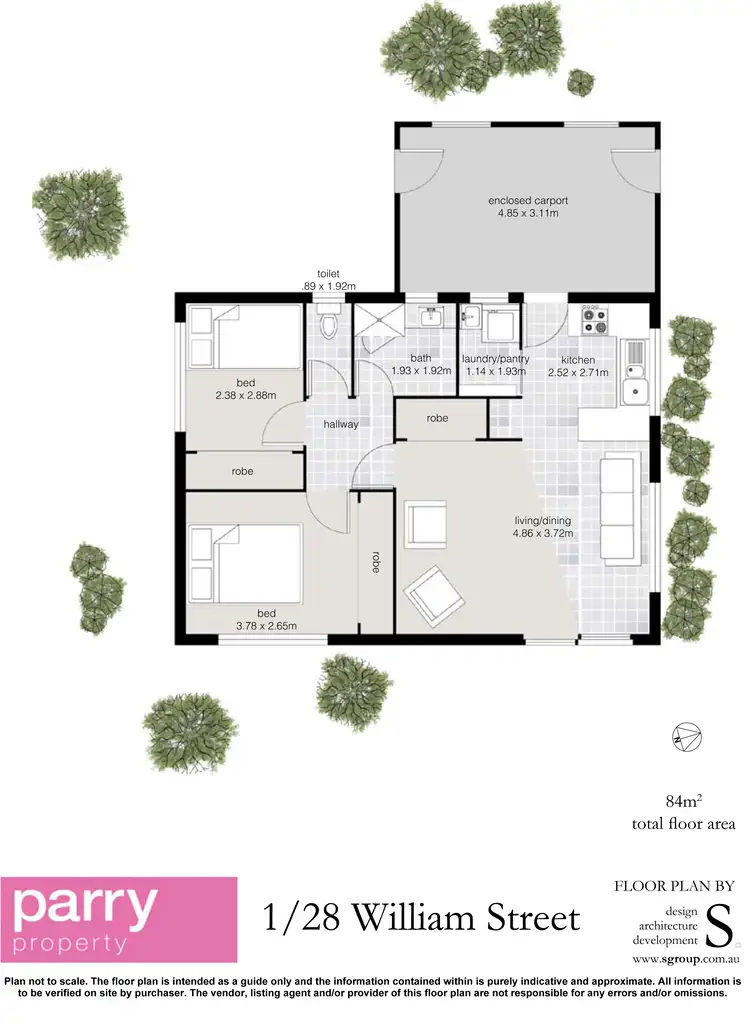 Floorplan of Homely unit listing, 1/28 William Street, Westbury TAS 7303