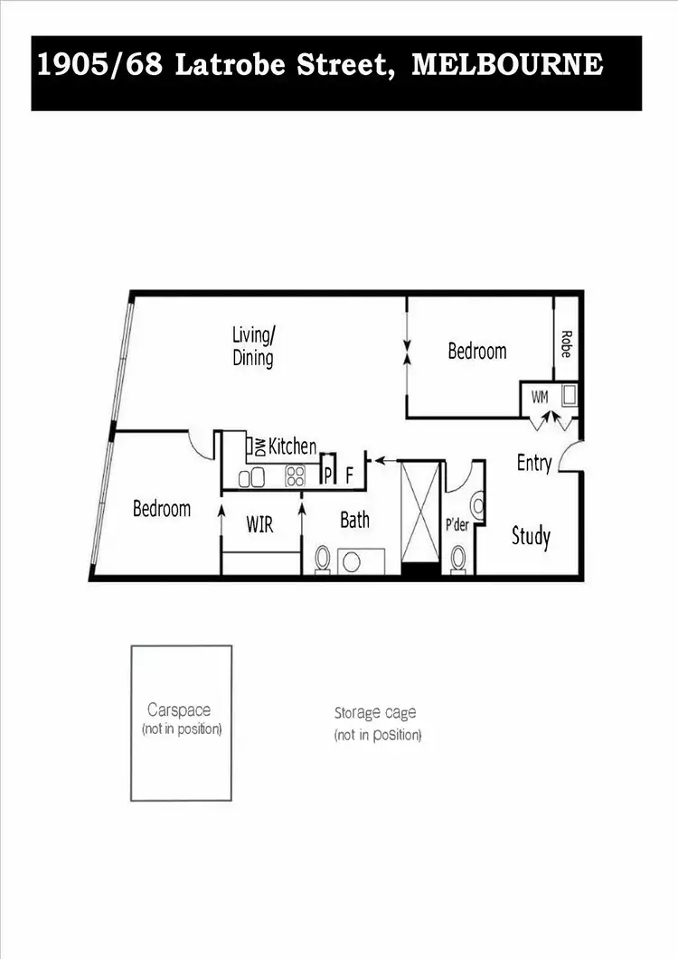 Floorplan of Homely apartment listing, 1905/68 Latrobe Street, Melbourne VIC 3000