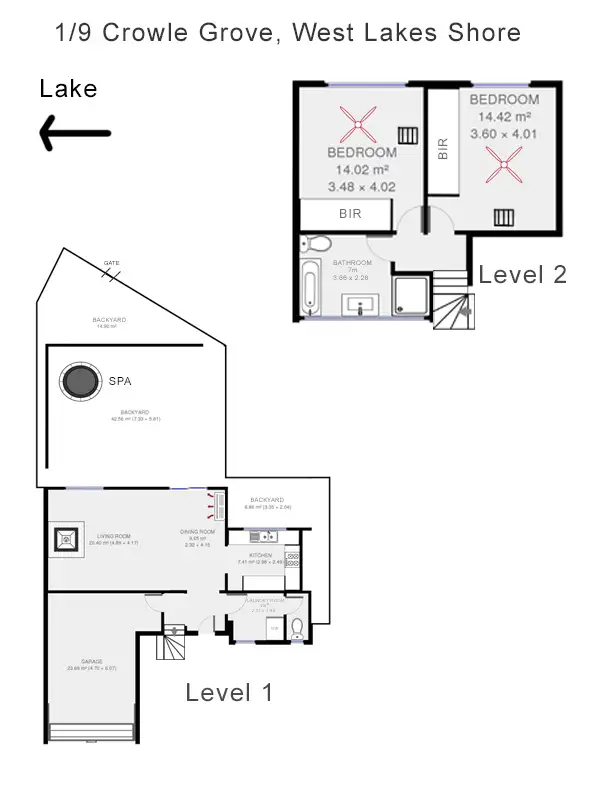 Floorplan of Homely townhouse listing, 1/9 Crowle Grove, West Lakes Shore SA 5020