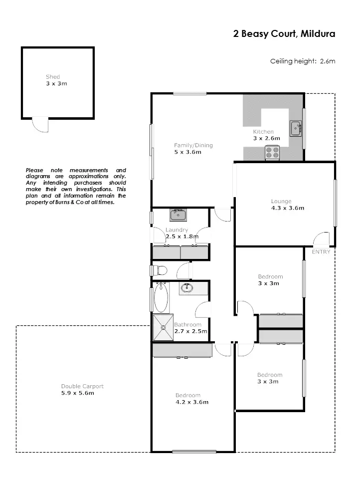 Floorplan of Homely house listing, 2 Beasy Court, Mildura VIC 3500