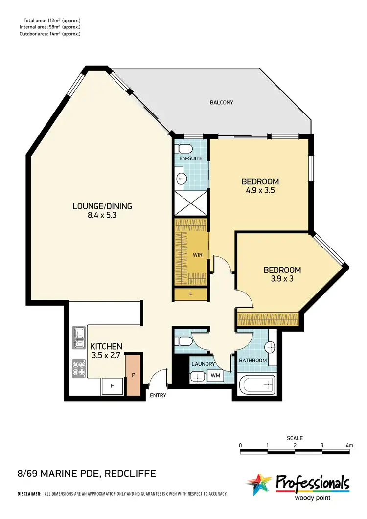 Floorplan of Homely unit listing, 8/69 Marine Parade, Redcliffe QLD 4020
