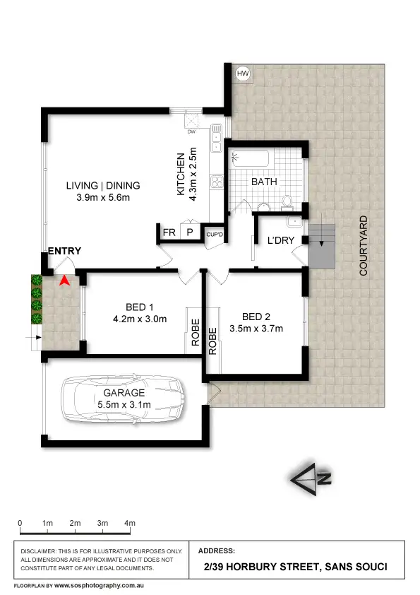 Floorplan of Homely villa listing, 2/39 Horbury Street, Sans Souci NSW 2219