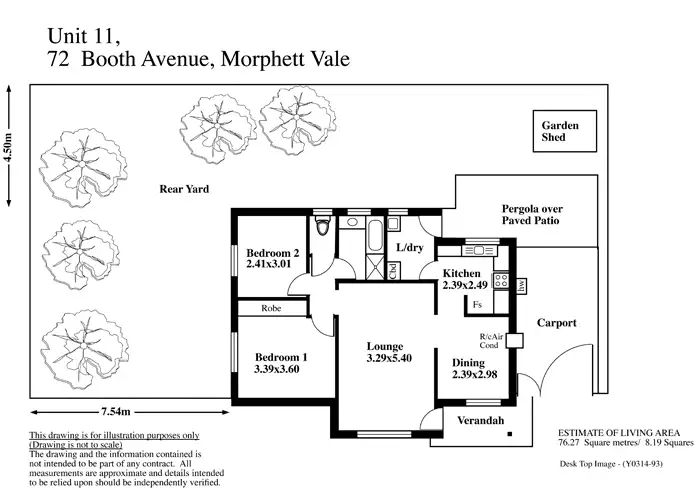 Floorplan of Homely unit listing, 11 /72 - 76 Booth Avenue, Morphett Vale SA 5162