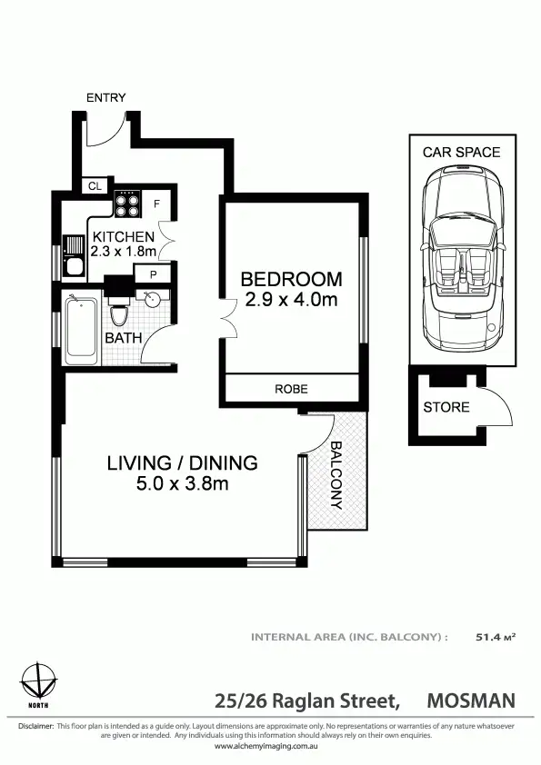 Floorplan of Homely apartment listing, 25/26 Raglan Street, Mosman NSW 2088
