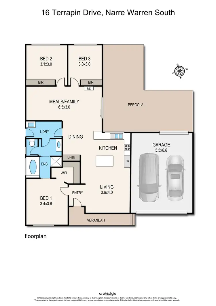Floorplan of Homely house listing, 16 Terrapin Drive, Narre Warren South VIC 3805