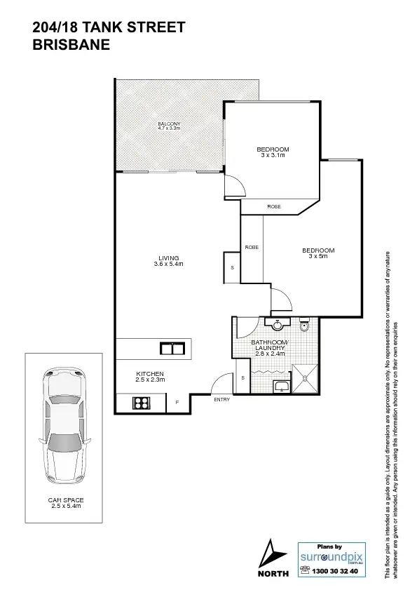 Floorplan of Homely unit listing, 204/18 Tank Street, Brisbane City QLD 4000