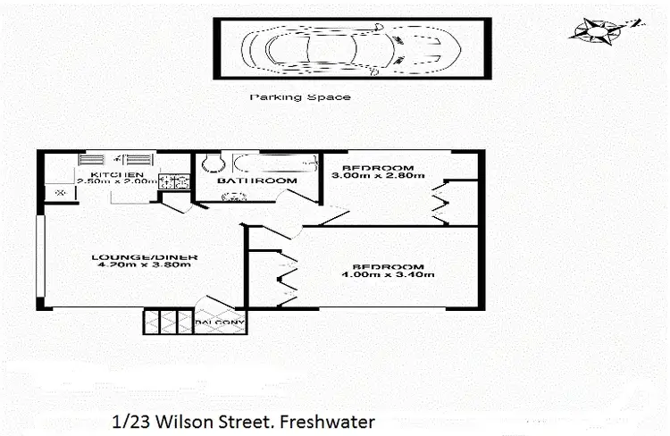 Floorplan of Homely unit listing, 1/23 Wilson Street, Freshwater NSW 2096