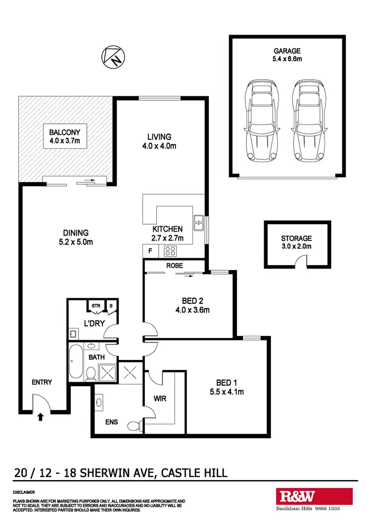Floorplan of Homely apartment listing, 20/12-18 Sherwin Avenue, Castle Hill NSW 2154