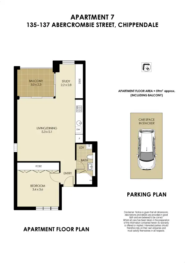 Floorplan of Homely apartment listing, 7/135 Abercrombie Street, Chippendale NSW 2008