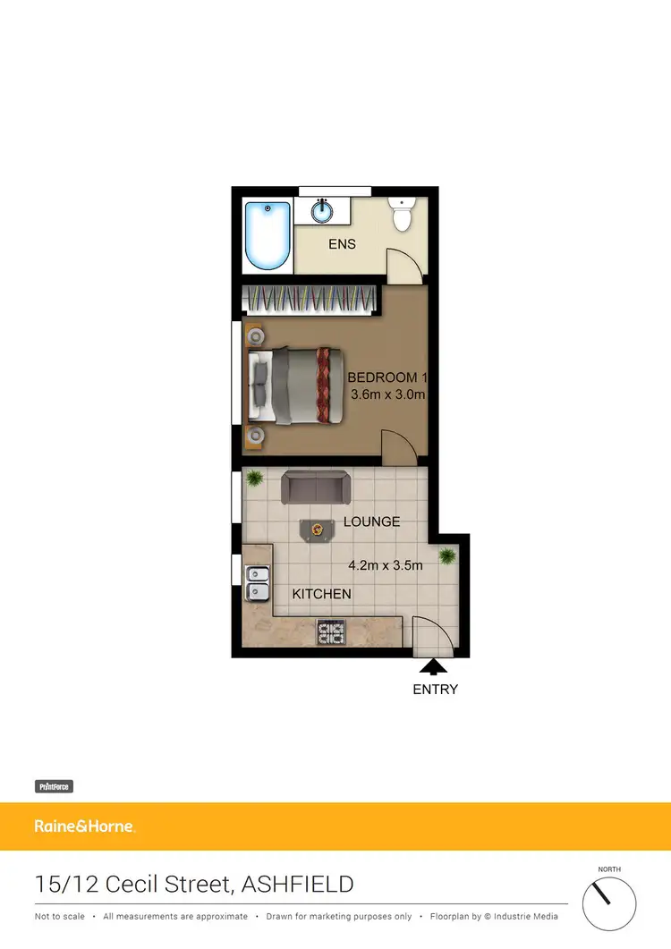 Floorplan of Homely unit listing, 15/12 Cecil Street, Ashfield NSW 2131