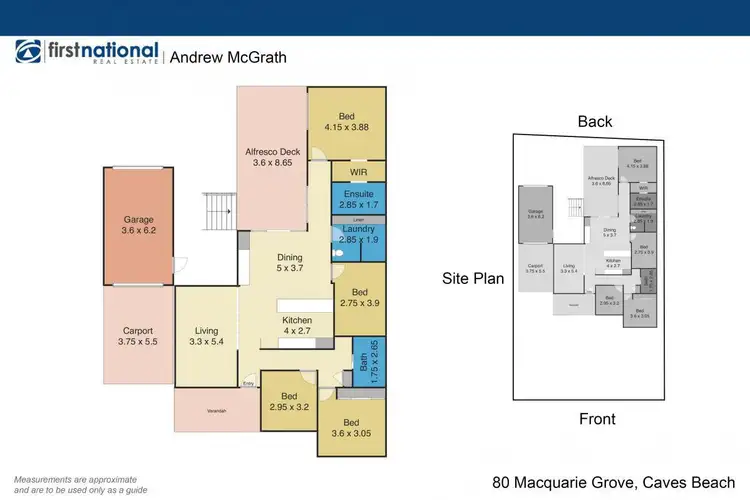 Floorplan of Homely house listing, 80 Macquarie Grove, Caves Beach NSW 2281