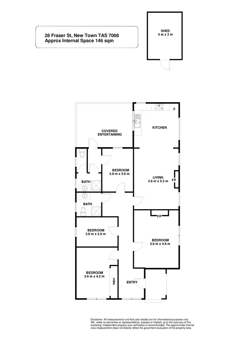 Floorplan of Homely house listing, 28 Fraser Street, New Town TAS 7008