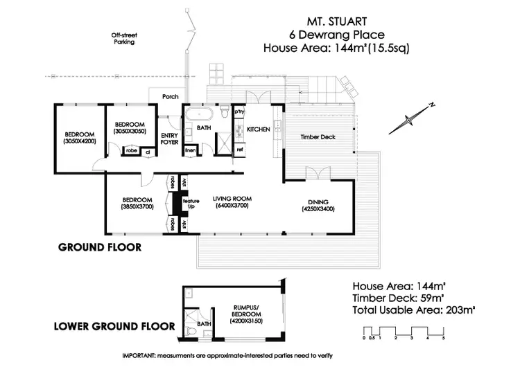 Floorplan of Homely house listing, 6 Dewrang Place, Mount Stuart TAS 7000
