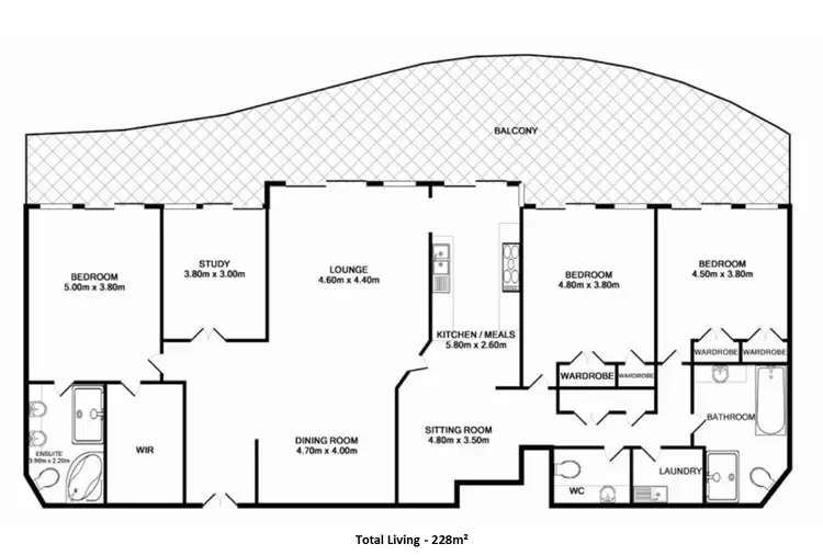 Floorplan of Homely apartment listing, 154/32 Macrossan Street, Brisbane City QLD 4000