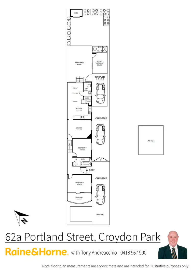 Floorplan of Homely semi-detached listing, 62a Portland Street, Croydon Park NSW 2133