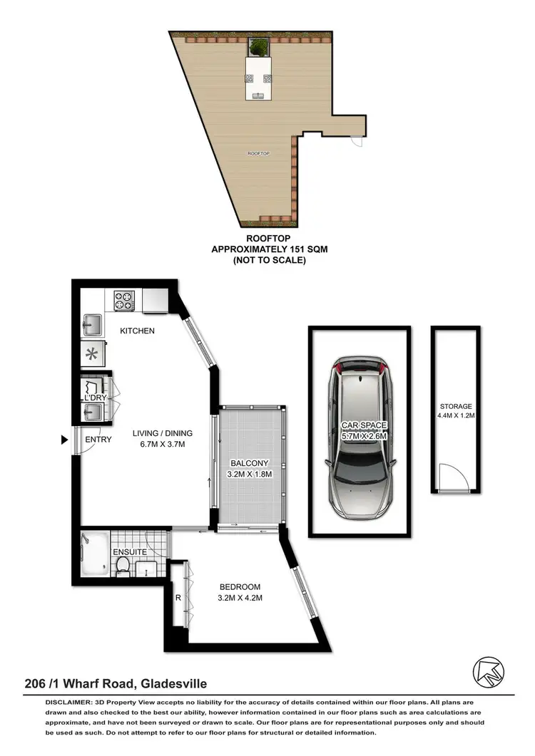 Floorplan of Homely apartment listing, 206/1 Wharf Road, Gladesville NSW 2111