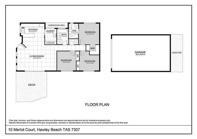 Floorplan of Homely house listing, 10 Merlot Court, Hawley Beach TAS 7307