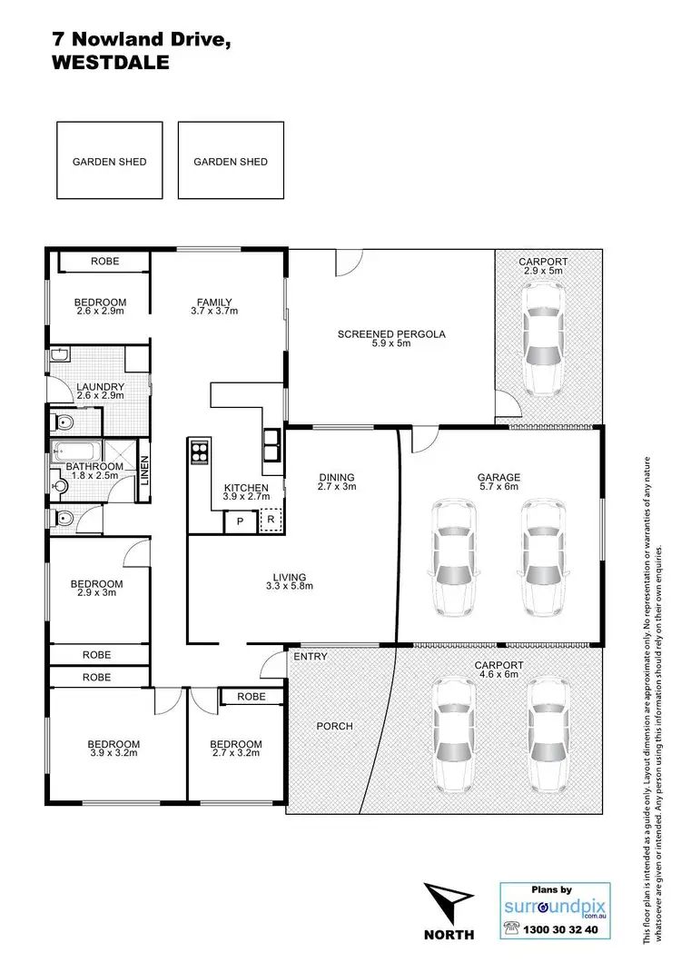 Floorplan of Homely house listing, 7 Nowland Crescent, Westdale NSW 2340