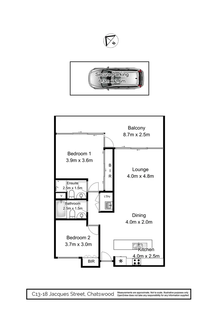 Floorplan of Homely apartment listing, 13/18 Jacques Street, Chatswood NSW 2067