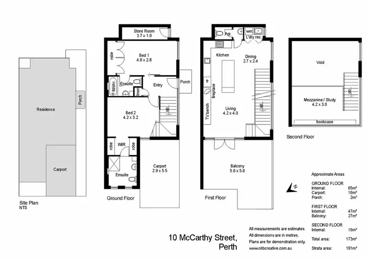 Floorplan of Homely townhouse listing, 10 McCarthy Street, Perth WA 6000