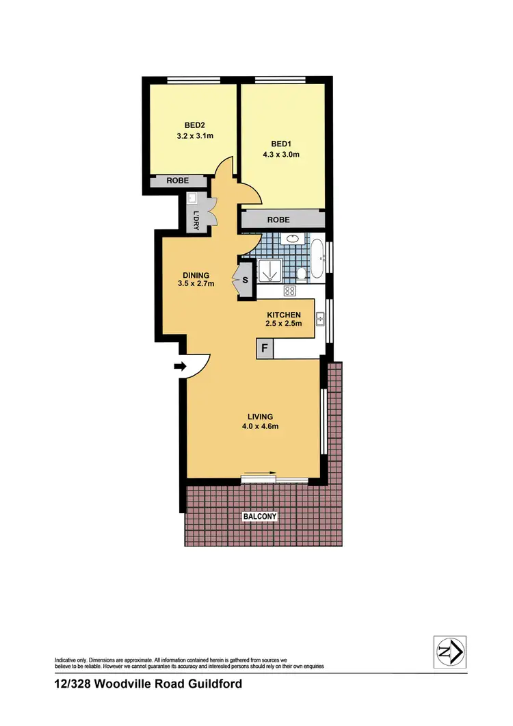 Floorplan of Homely unit listing, 12/328 Woodville Rd, Guildford NSW 2161