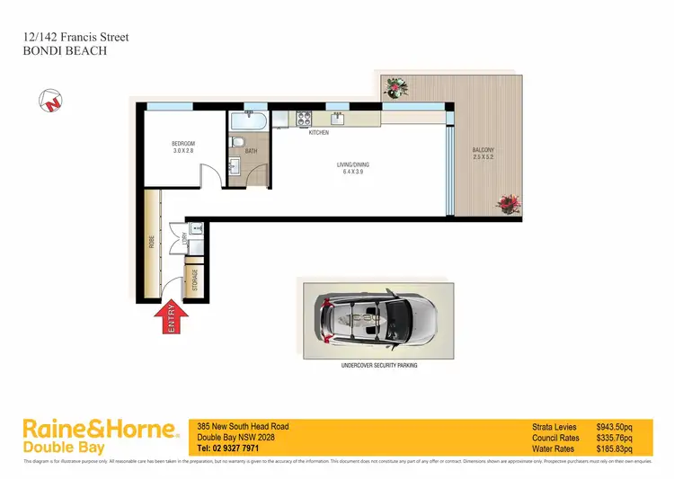 Floorplan of Homely apartment listing, 12/142 Francis Street, Bondi Beach NSW 2026