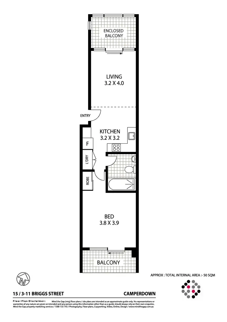 Floorplan of Homely apartment listing, 15/3-11 Briggs Street, Camperdown NSW 2050