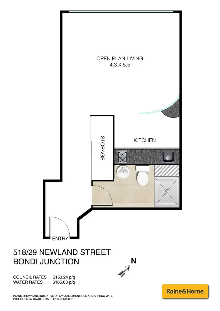 Floorplan of Homely apartment listing, 518/29 Newland Street, Bondi Junction NSW 2022