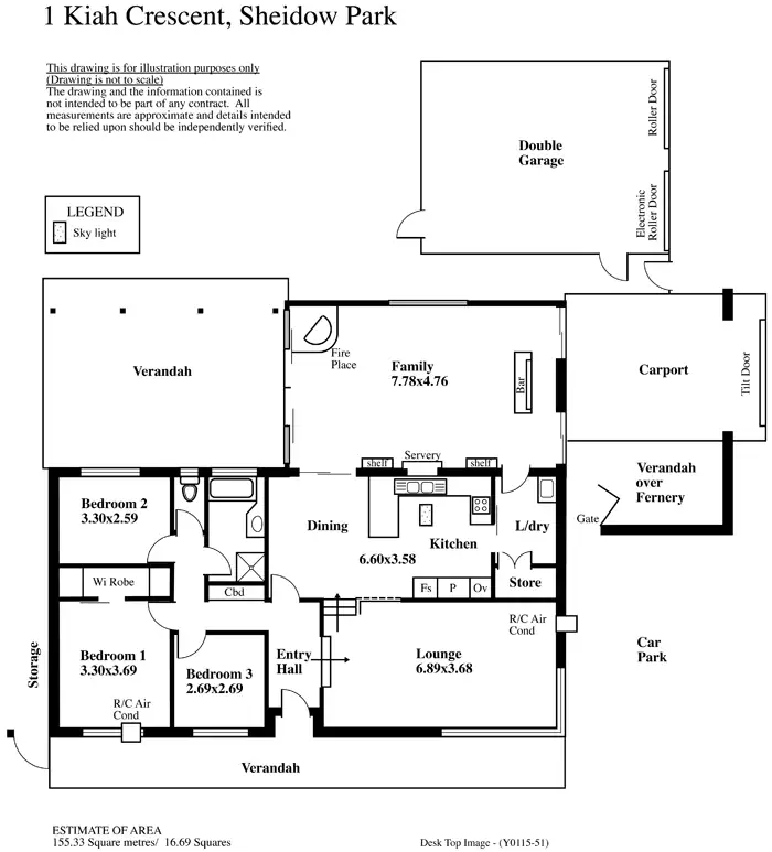Floorplan of Homely house listing, 1 Kiah Crescent, Sheidow Park SA 5158