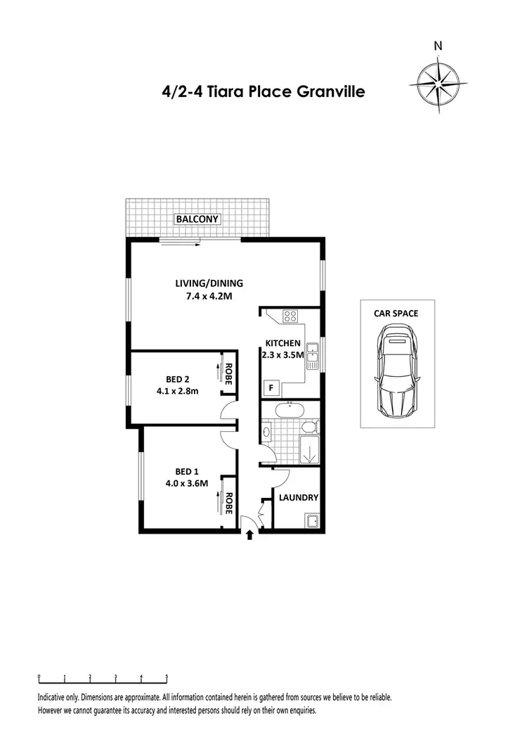 Floorplan of Homely unit listing, 4/2-4 Tiara Place, Granville NSW 2142