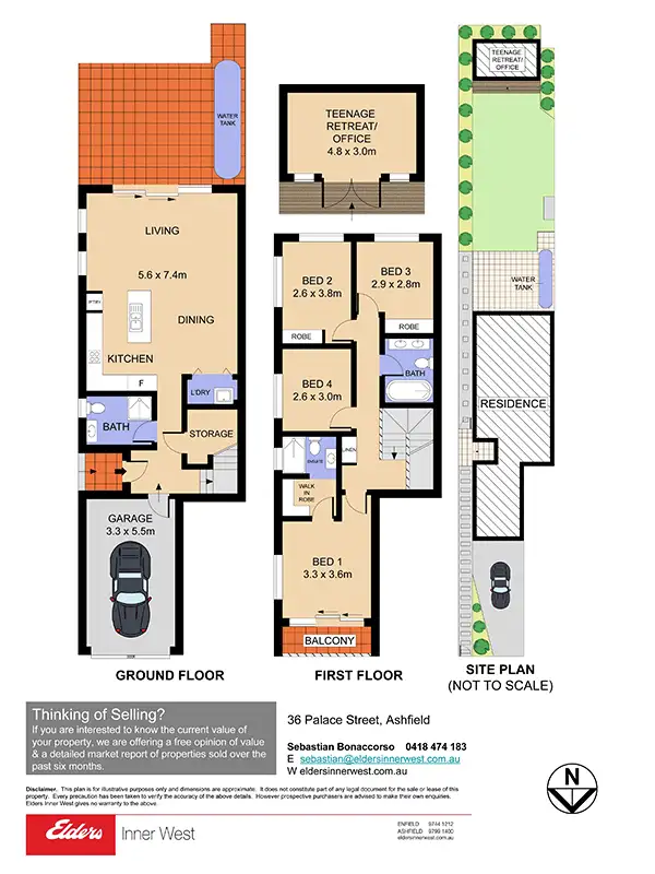 Floorplan of Homely semi-detached listing, 36 Palace Street, Ashfield NSW 2131