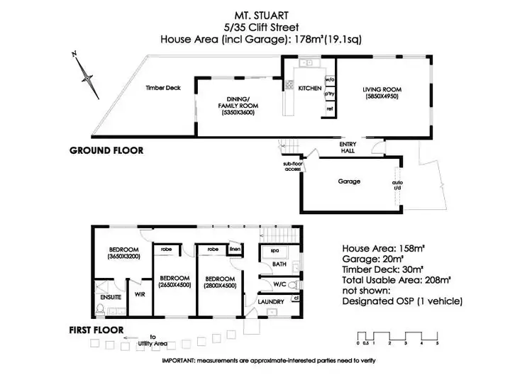 Floorplan of Homely townhouse listing, 5/35 Clift Street, Mount Stuart TAS 7000