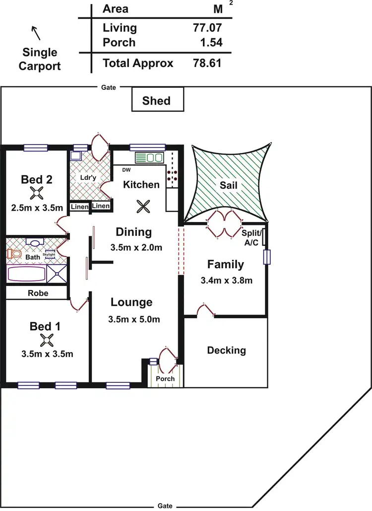Floorplan of Homely unit listing, 3/22-24 Silkes Road, Paradise SA 5075