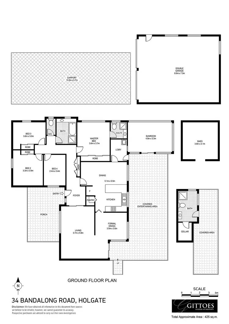 Floorplan of Homely rural property listing, 34 Bandalong Road, Holgate NSW 2250