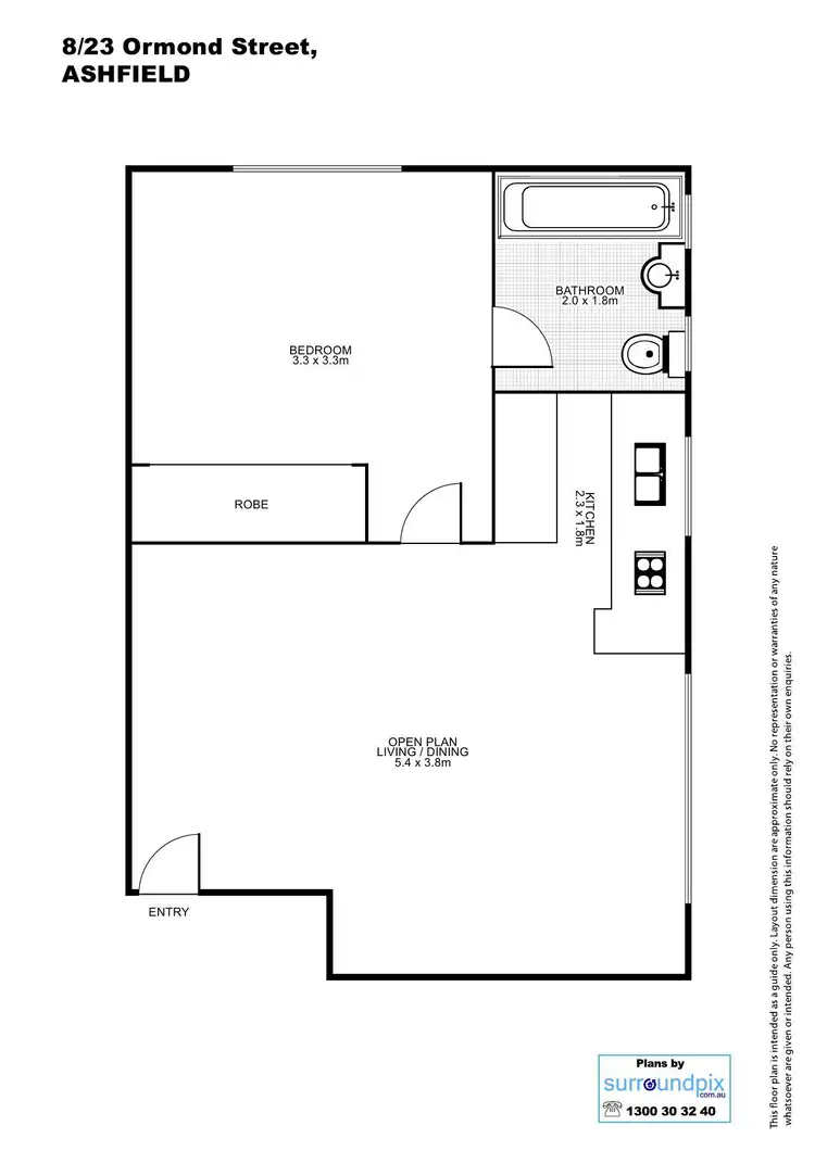 Floorplan of Homely apartment listing, 8/23 Ormond Street, Ashfield NSW 2131