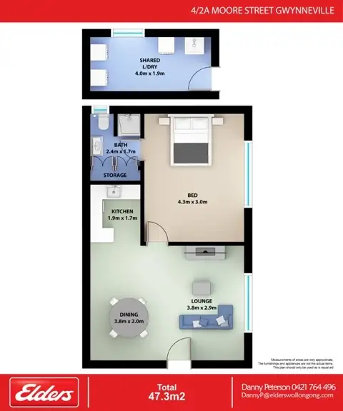 Floorplan of Homely unit listing, 2a Moore Street, Gwynneville NSW 2500