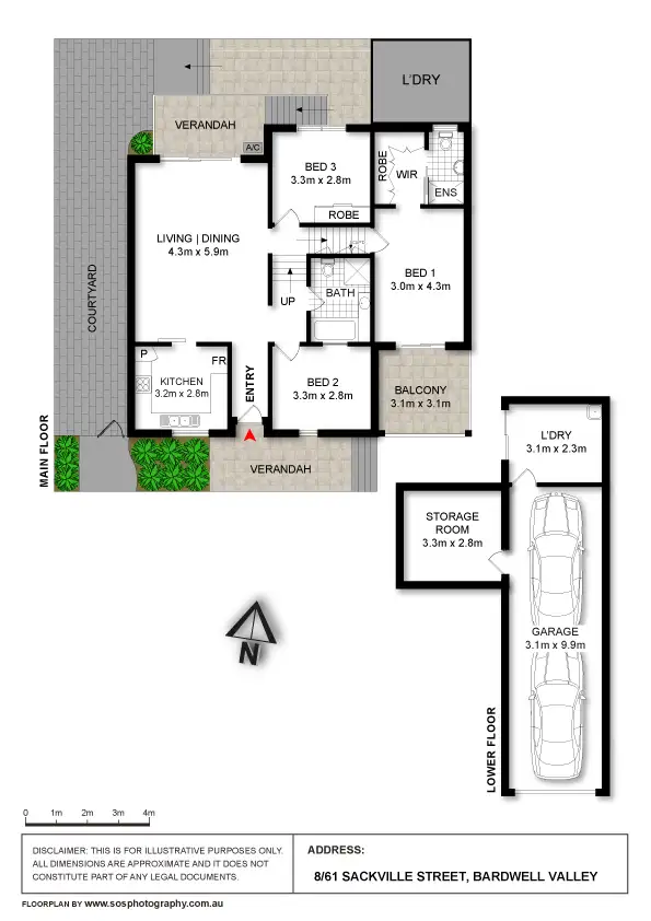 Floorplan of Homely townhouse listing, 8/61 Sackville Street, Bardwell Valley NSW 2207