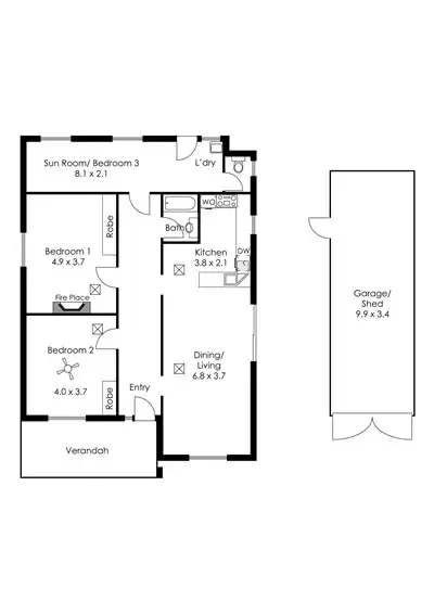 Floorplan of Homely house listing, 1 Coral Street, Rosewater SA 5013