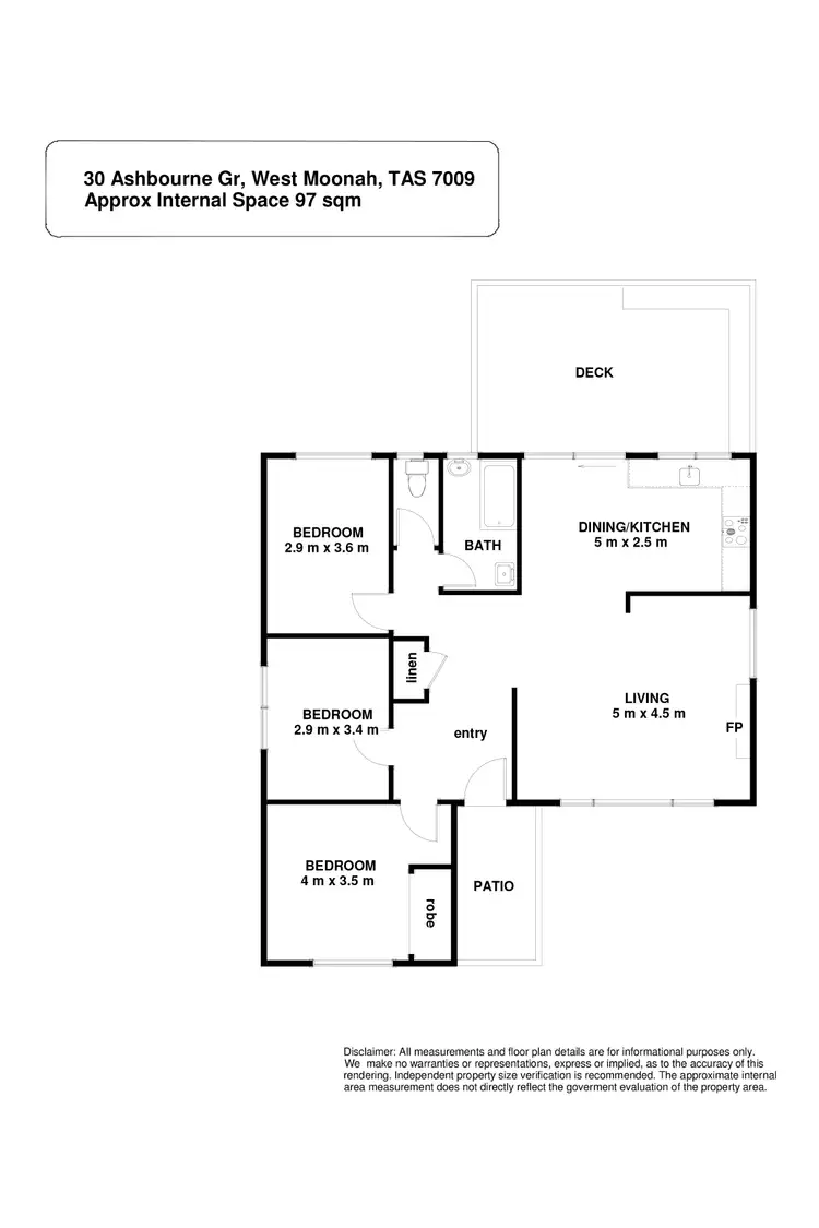 Floorplan of Homely house listing, 30 Ashbourne Grove, West Moonah TAS 7009