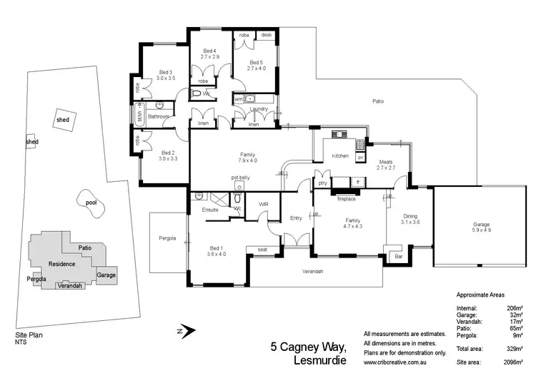 Floorplan of Homely house listing, 5 Cagney Way, Lesmurdie WA 6076